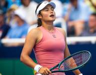 Emma Raducanu en su derrota contra Aryna Sabalenka en el Masters de Cincinnati.