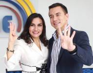 Verónica Abad y Daniel Noboa, aspirantes a vicepresidenta y presidente de la República.