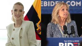 Imágenes de archivo de la primera dama ecuatoriana, Lavinia Valbonesi, y su par estadounidense, Jill Biden.
