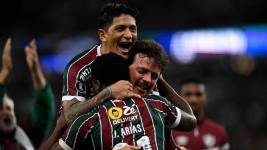 Jugadores del Fluminense esperan ganar la Recopa Sudamericana.