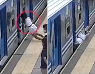 Video muestra como una joven se desmaya y cae a las vías del tren que llegaba a la estación. Argentina