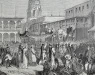 Lima temía perder importancia en la vida del país (grabado de la ciudad a fines de 1839).