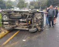 Los accidentes de tránsito se registraron en varios puntos de la ciudad, el de la foto es sobre la Autopista Rumiñahui.