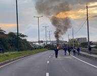 Cierre en la Panamericana Norte, a la altura de San Miguel del Común.