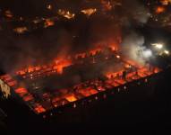 Incendio en el monasterio de Bernaga, Italia.