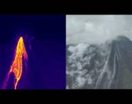 Actividad volcánica del volcán El Reventador.