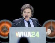 El presidente de Argentina, Javier Milei, en una convención de la ultraderecha en Madrid, España.
