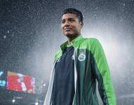 Jeremy Arévalo en un partido con el Racing de Santander