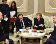 Los líderes de Rusia, Francia, Alemania y Ucrania durante la firma del Acuerdo de Minsk de 2015.