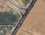 Imagen satelital de la frontera de Egipto con Gaza.