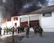 Imagen de un incendio registrado en Riobamba, la tarde del 7 de septiembre de Ecuador.