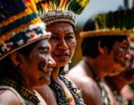 La ceremonia contó con la participación de varios dirigentes indígenas que, desde varias localidades de los países de la cuenca amazónica.