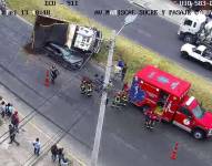 Cámaras del ECU 911 captaron el siniestro de tránsito.