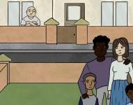 La BBC y la Universidad Southampton Solent crearon una serie de ilustraciones para un video con voces dobladas para abordar el tema y mantener el anonimato de la famila.