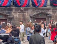 El concejal Wilson Merino en la Serenata Quiteña al presidente Noboa.