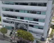 Foto de un dron del edificio de la Corte Constitucional, en Quito, Ecuador.