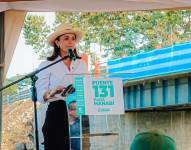 Marcela Aguiñaga, prefecta de Guayas, en un evento oficial.