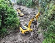 Trabajos en la quebrada El Tejado después del aluvión del 2 de abril.