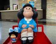 Estatua de Mafalda en su arribo a Guayaquil.