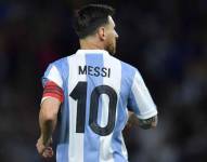 Lionel Messi en un partido con la selección de Argentina