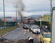 Cierre en el norte de Quito, por la Panamericana Norte.