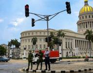 Calles vacías y alta presencia policial caracterizaron este lunes en gran parte del país.