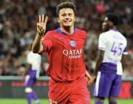 Joao Neves en la goleada del PSG donde aportó con tres goles.