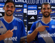Cristian Erbes y Facundo Castelli lucen la camiseta de Emelec
