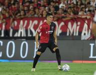 Luca Sosa en un partido liguero con el club rosarino.