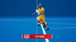 Animación 3D que la FIFA utilizó para mostrar el fuera de juego semiautomático en el Mundial de Qatar 2022