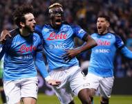 El Napoli, celebrando uno de sus goles.