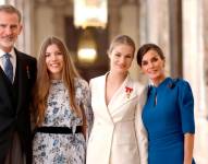 Imagen de archivo del rey Felipe, la infanta Sofía, la princesa Leonor y la reina Letizia.