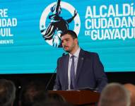 En la sesión solemne de Guayaquil, Aquiles Álvarez enumeró sus logros en dos meses de administración