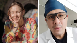 Daria Krasnova y Bernardo Uribe, quienes obtuvieron la nacionalidad ecuatoriana.