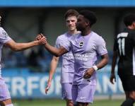 Jeremy Sarmiento celebrando su gol ante el Wolsburgo.