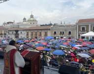 Imagen de la celebración del Domingo de Ramos en Quito.