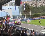 Captura de video del accidente ocurrido en la Escuela Superior de Policía en Quito.