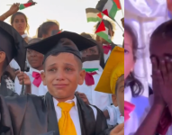 Ceremonia de graduación de niños en Gaza