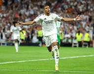 Kylian Mbappé celebra un gol con el Real Madrid
