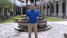 El alcalde de Quito, Pabel Muñoz, hizo su pronunciamiento del estadio Olímpico Atahualpa desde el Centro de Arte Contemporáneo.