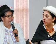 Lourdes Tibán (izquierda) es prefecta del Cotopaxi y Diana Caiza es alcaldesa de Ambato.