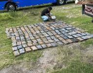 Los bloques incautados en un camión en Carapungo