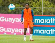 John Yeboah en un entrenamiento con la Selección de Ecuador