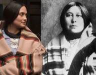 Lily Gladston (izq.) interpreta a Mollie Burkhar en la película.