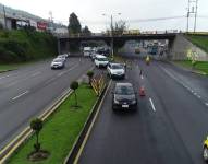Alma Lojana es uno de los puntos en donde la AMT aplica contraflujos en la autopista General Rumiñahui.
