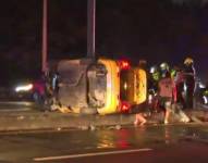 Imagen de taxista fallecido tras quedar volcado.