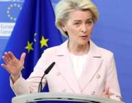 La presidenta de la Comisión Europea, Ursula von der Leyen, hizo el anuncio del nuevo paquete de medidas en contra de Rusia.