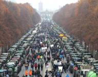Imagen de tractores bloqueando Berlín.