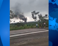 La aeronave terminó incendiándose.