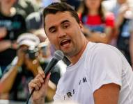 Charlie Kirk, durante un evento en la Universidad de Utah